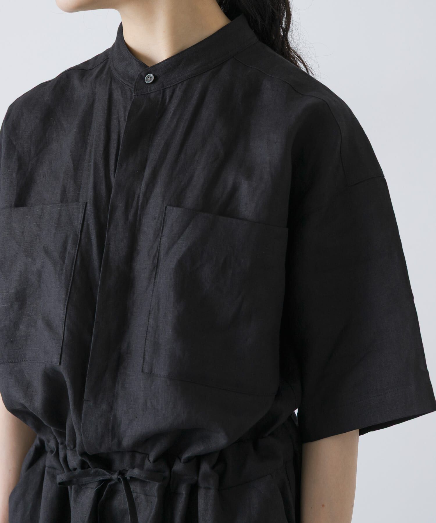 かぐれ「リネンハーフスリーブオールインワン」|オールインワン|