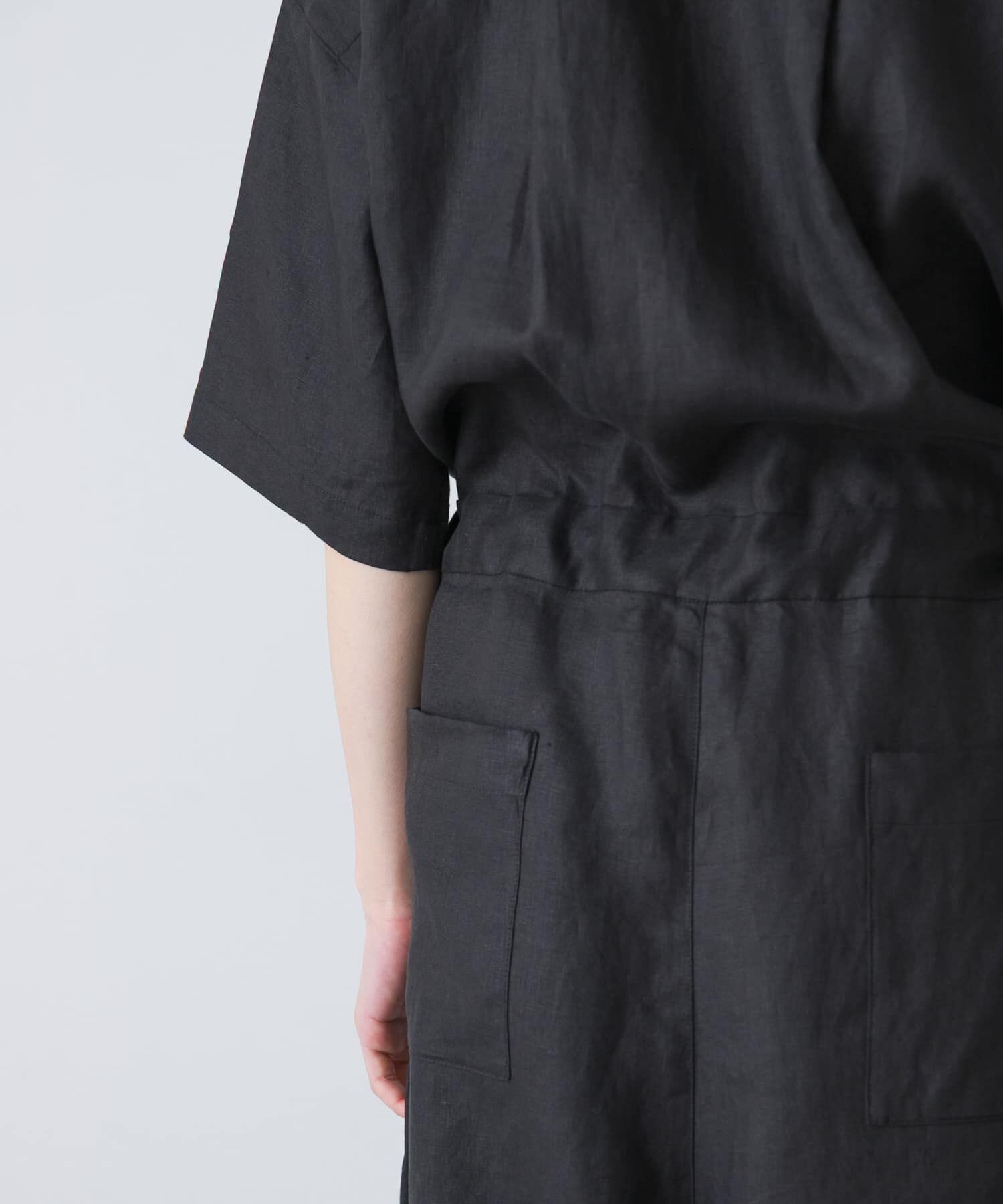 かぐれ「リネンハーフスリーブオールインワン」|オールインワン|