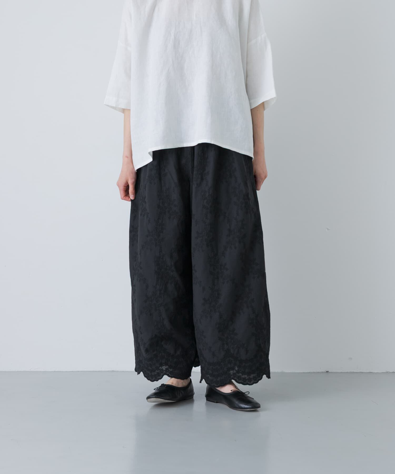 かぐれ「エンブロイダリーギャザーパンツ」|その他|