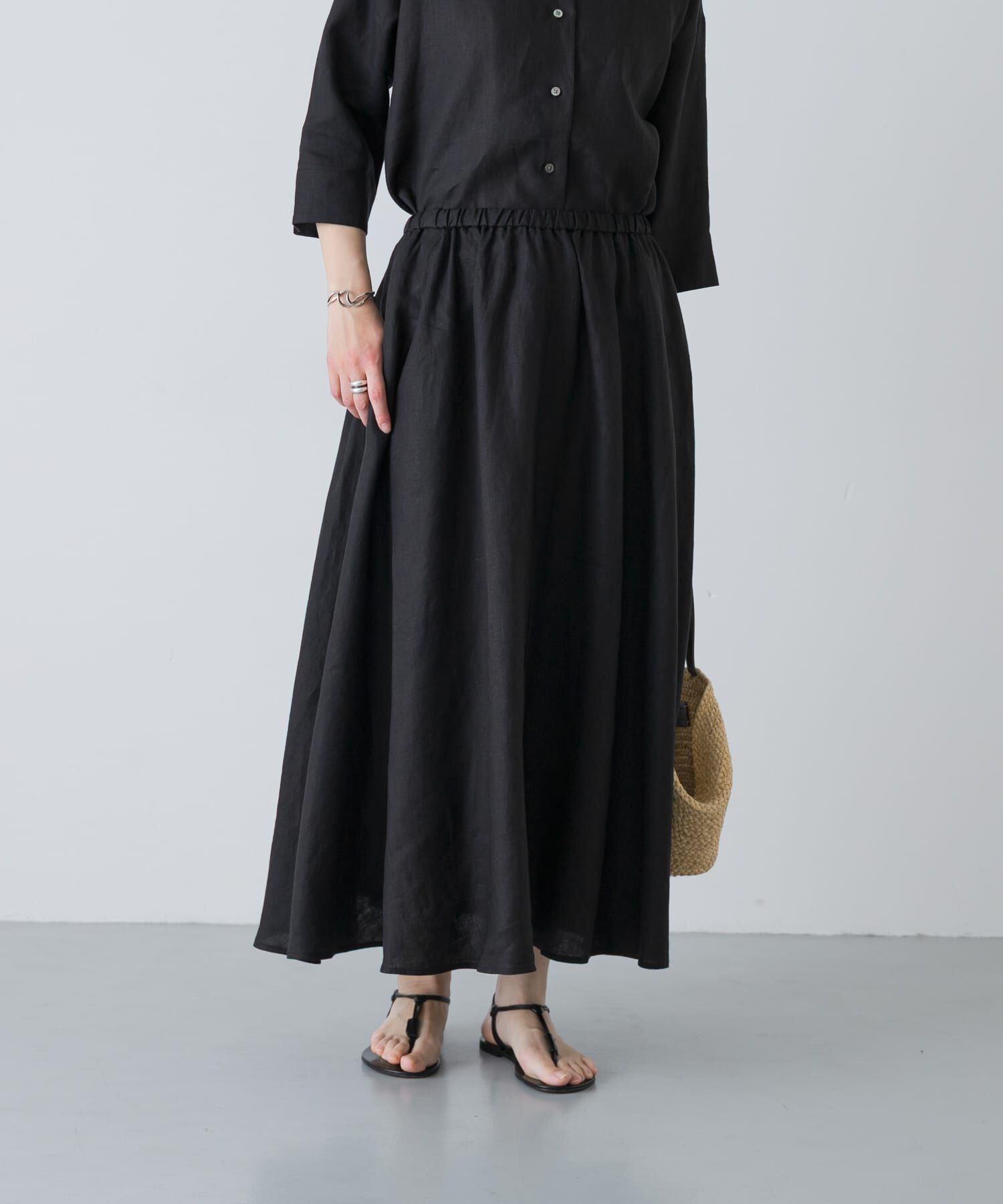 かぐれ「リネンフレアスカート」|スカート|