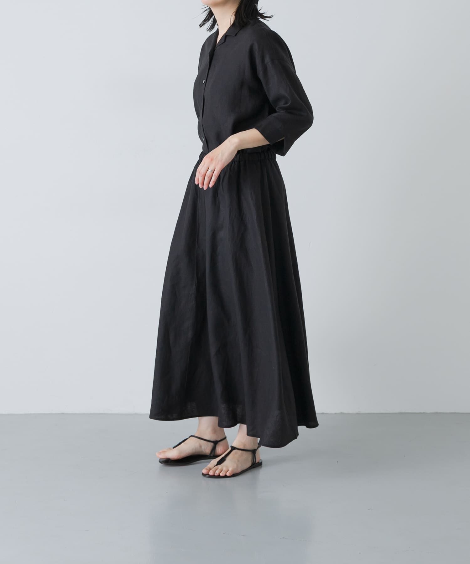 かぐれ「リネンフレアスカート」|スカート|