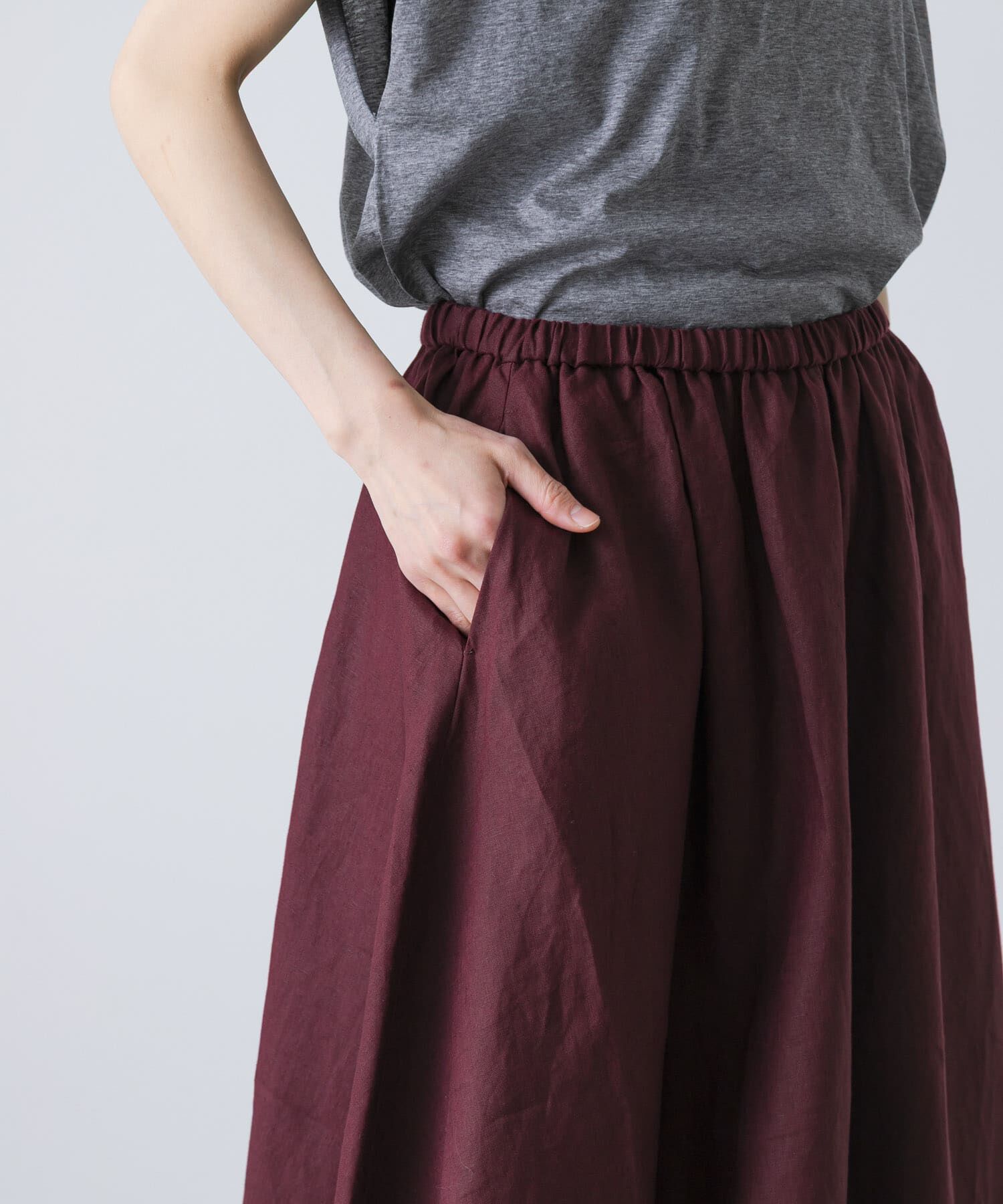 かぐれ「リネンフレアスカート」|スカート|