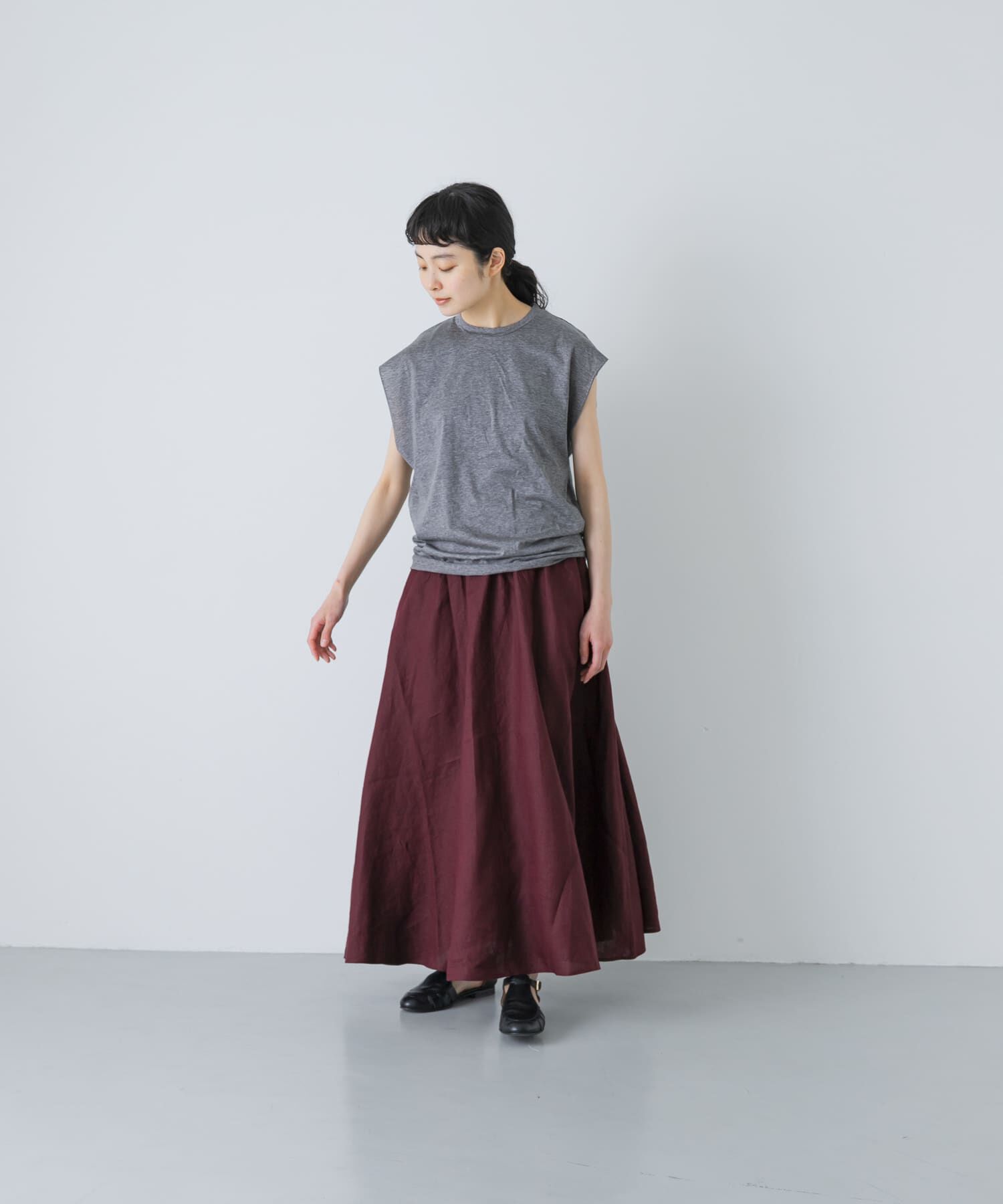 かぐれ「リネンフレアスカート」|スカート|