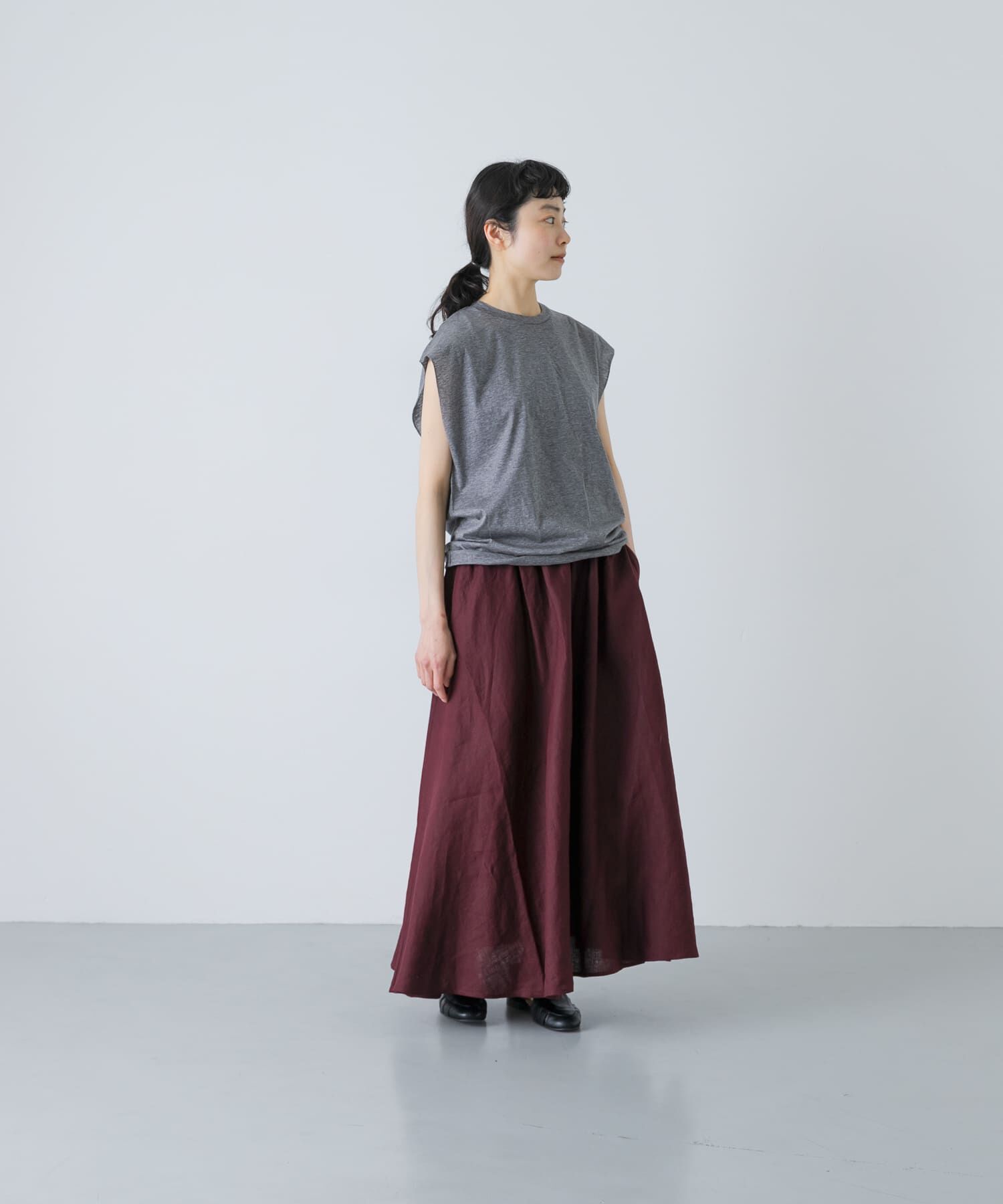 かぐれ「リネンフレアスカート」|スカート|