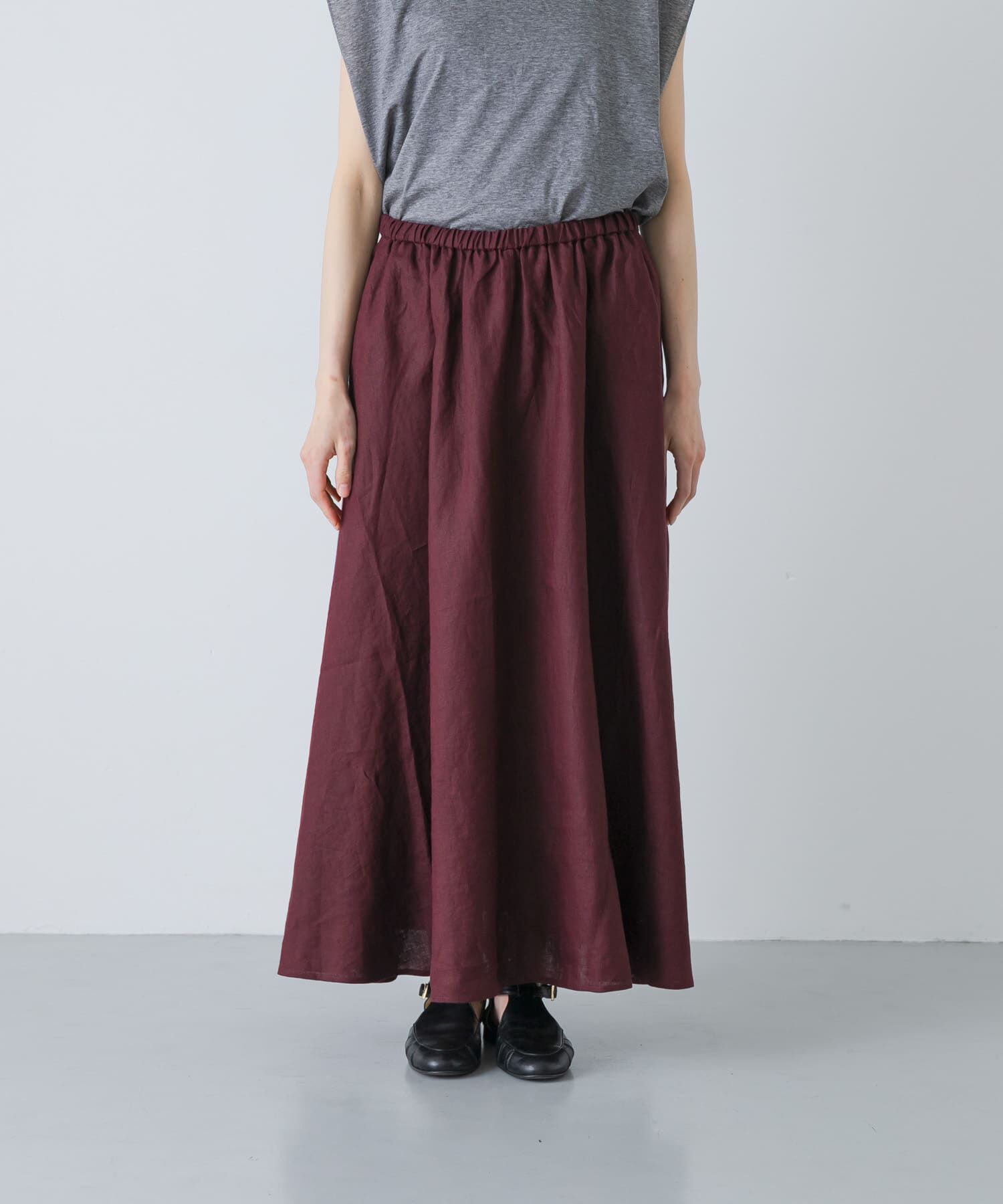 かぐれ「リネンフレアスカート」|スカート|