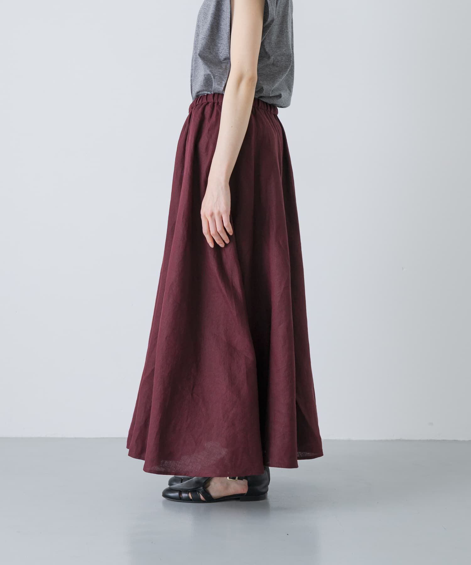 かぐれ「リネンフレアスカート」|スカート|