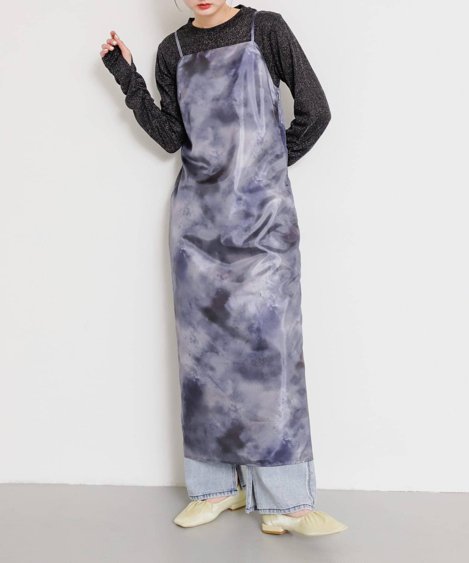 SENSE OF PLACE by URBAN RESEARCH「ボカシプリントキャミワンピース」|ワンピース|ブラック