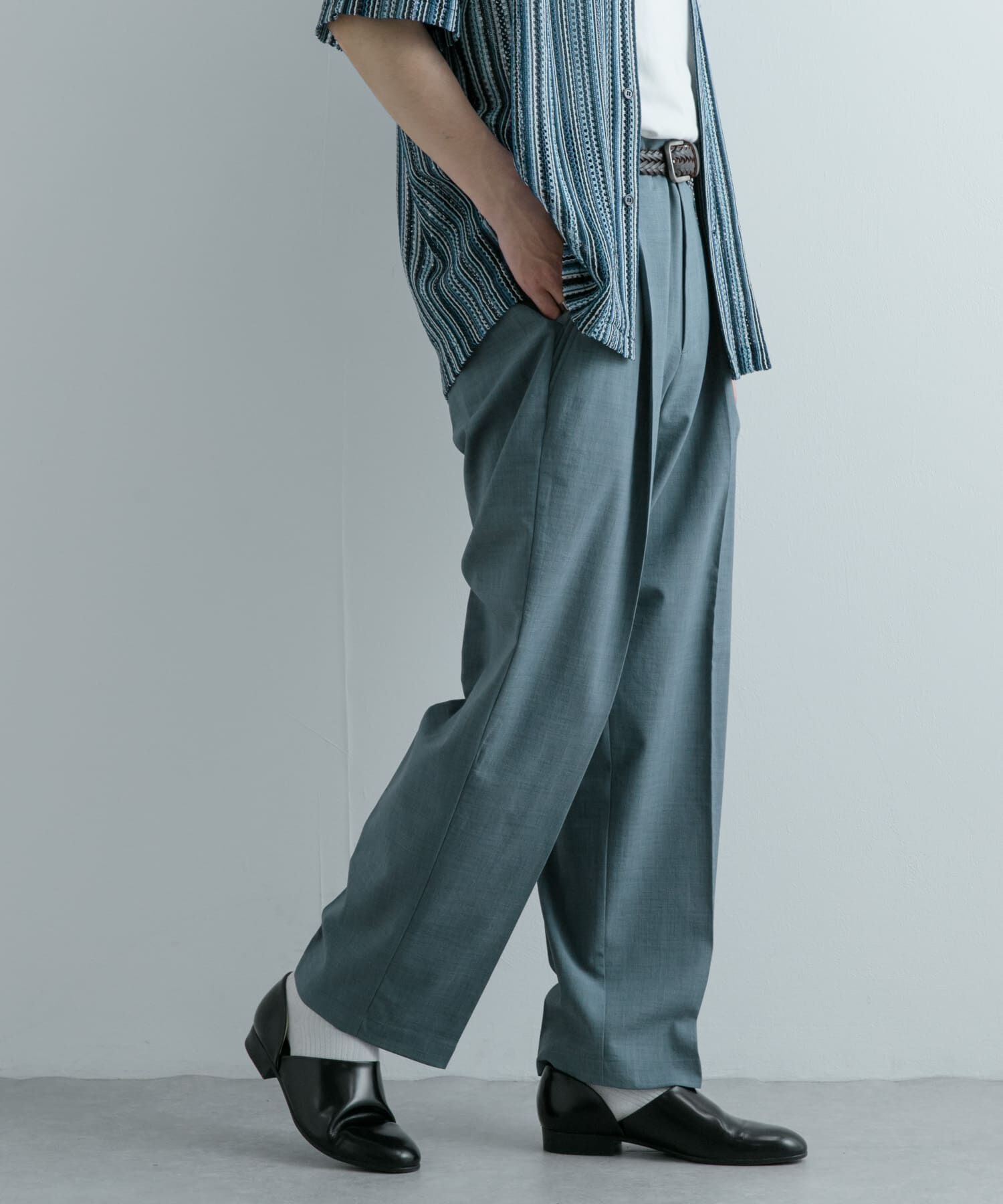 SENSE OF PLACE by URBAN RESEARCH「『セットアップ対応』 『UR TECH DRYLUXE』リネンライクテーパードパンツ」|その他|ブルー