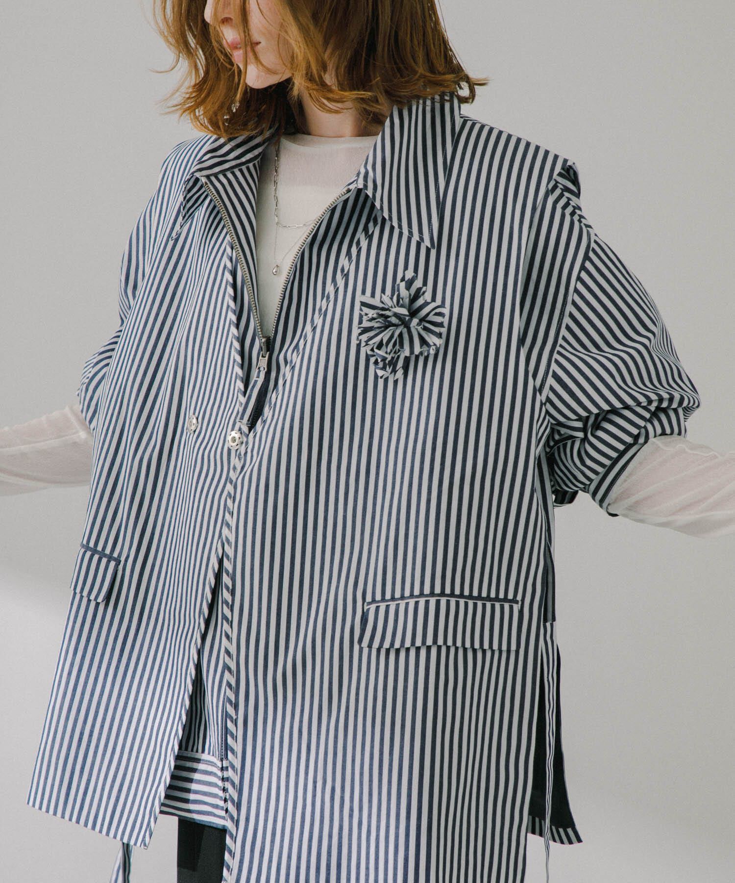 SENSE OF PLACE by URBAN RESEARCH「hxcyyd &times; SOP　ストライプフラワーコサージュシャツベスト(UNISEX)」|ベスト・ジレ|その他1