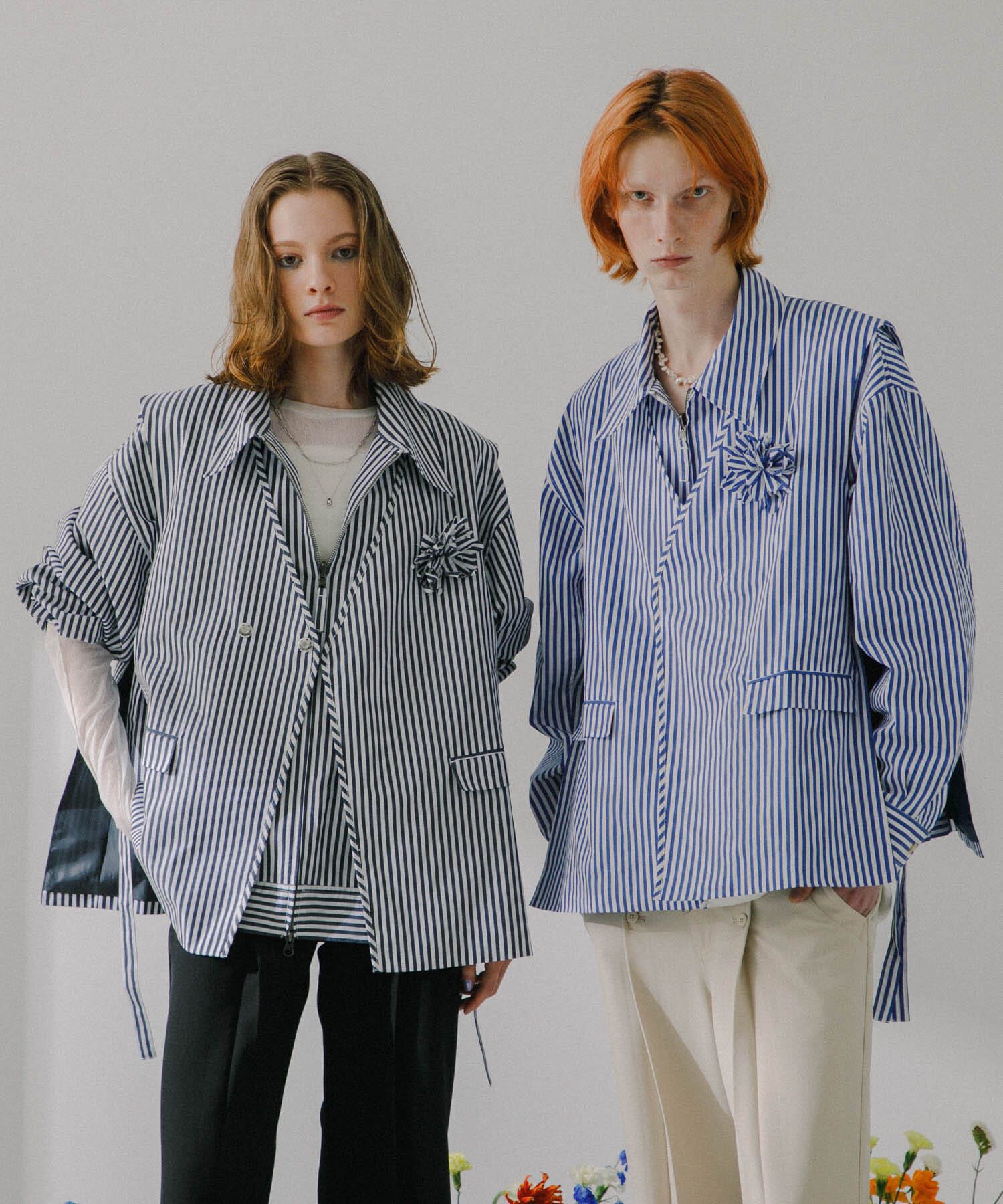 SENSE OF PLACE by URBAN RESEARCH「hxcyyd &times; SOP　ストライプフラワーコサージュシャツベスト(UNISEX)」|ベスト・ジレ|