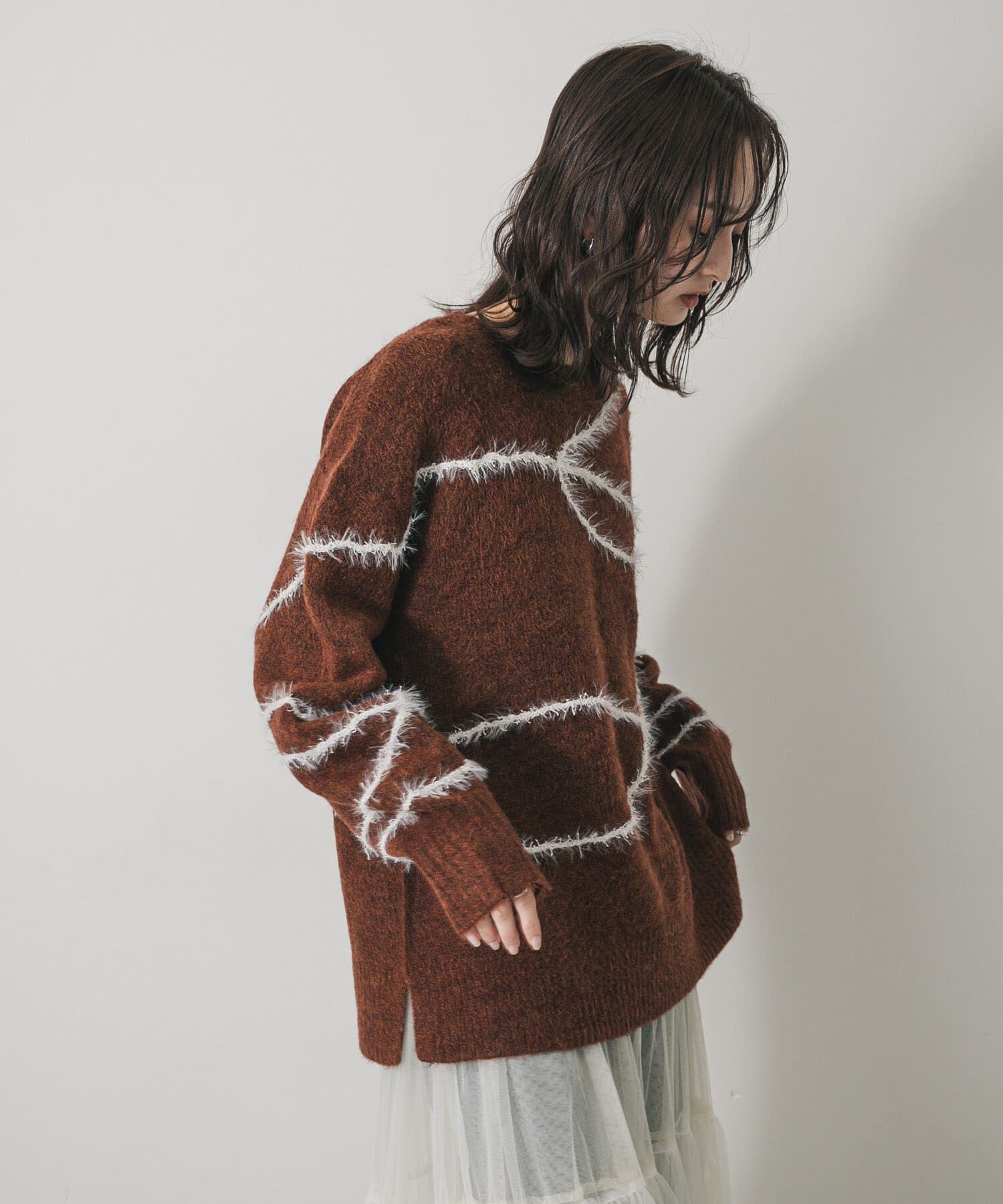 SENSE OF PLACE by URBAN RESEARCH「シャギーラインルーズニット」|ニット・セーター|