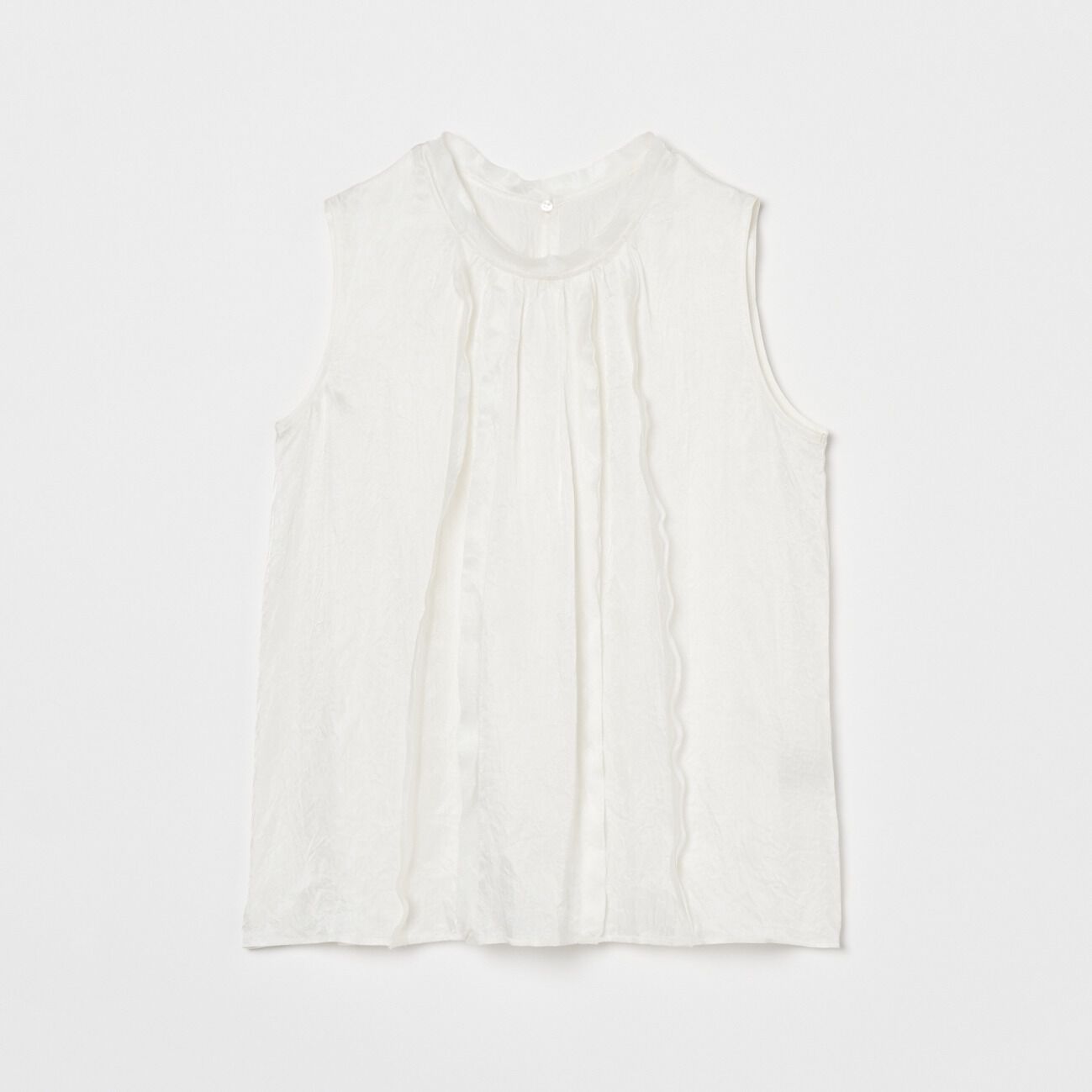 HELIOPOLE「HELIOPOLE CREPE SHEER SLEEVELESS BLOUSE」|シャツ・ブラウス|ホワイト
