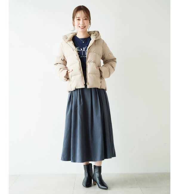 le.coeur blanc「フェイクスエードギャザースカート」|スカート|