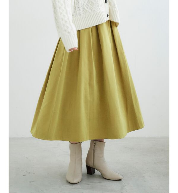 le.coeur blanc「フェイクスエードギャザースカート」|スカート|