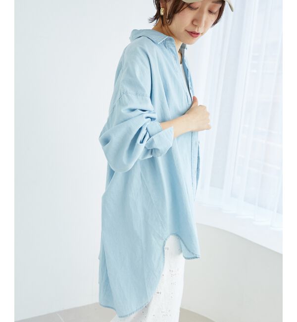 le.coeur blanc「《WEB限定アイテム》バックデザインオーバーデニムシャツ」|シャツ・ブラウス|