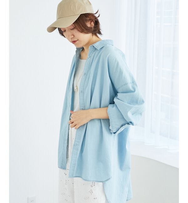 le.coeur blanc「《WEB限定アイテム》バックデザインオーバーデニムシャツ」|シャツ・ブラウス|