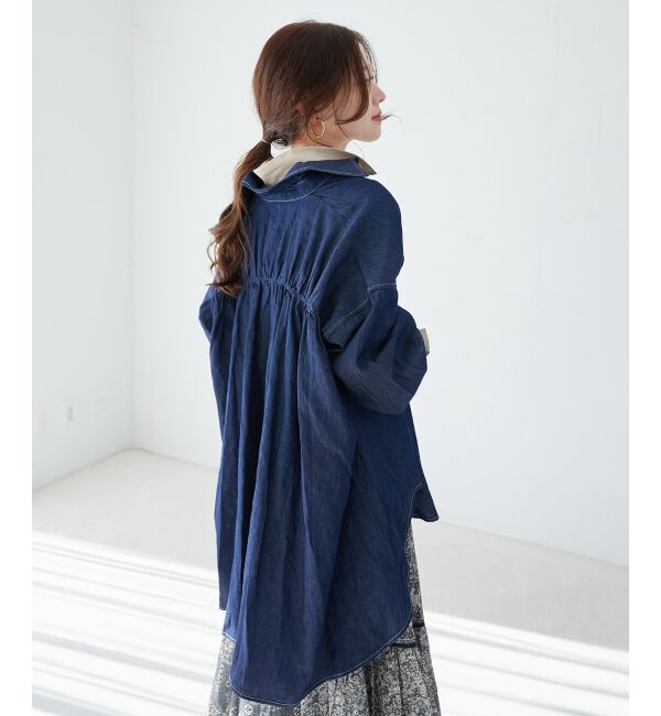 le.coeur blanc「《WEB限定アイテム》バックデザインオーバーデニムシャツ」|シャツ・ブラウス|