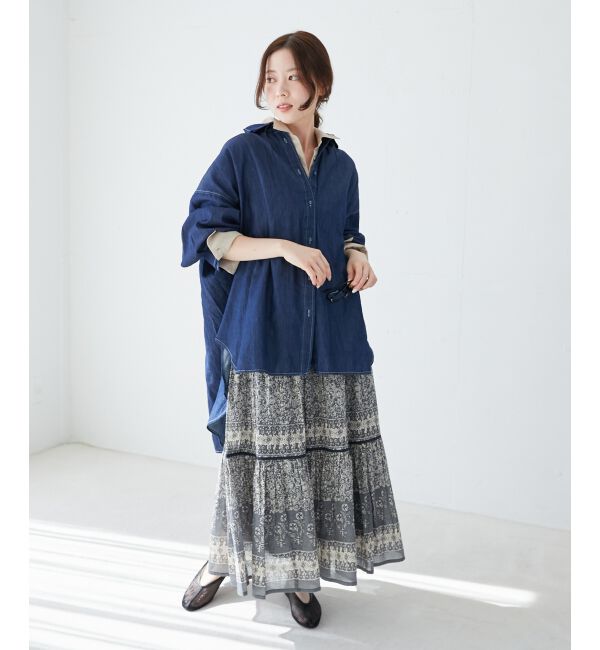 le.coeur blanc「《WEB限定アイテム》バックデザインオーバーデニムシャツ」|シャツ・ブラウス|