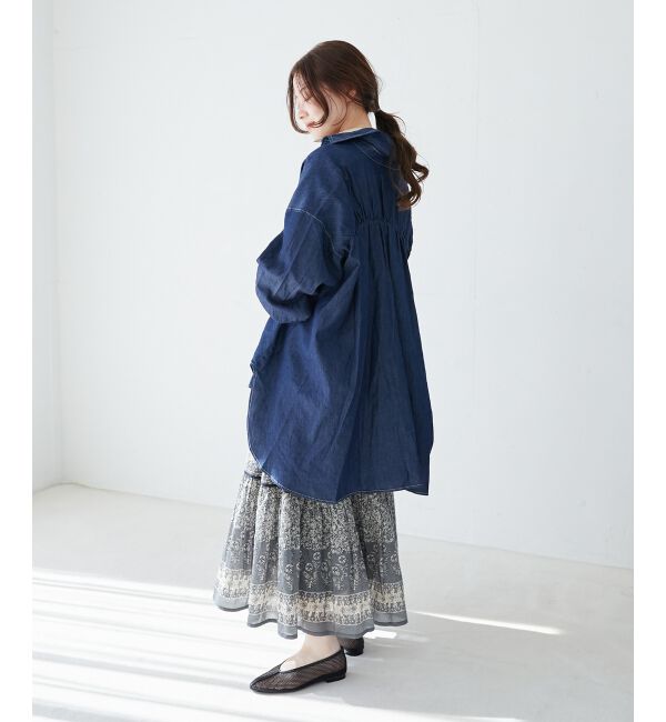 le.coeur blanc「《WEB限定アイテム》バックデザインオーバーデニムシャツ」|シャツ・ブラウス|