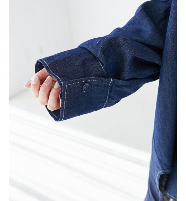 le.coeur blanc「《WEB限定アイテム》バックデザインオーバーデニムシャツ」|シャツ・ブラウス|