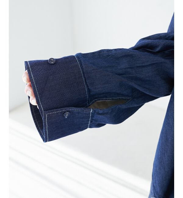 le.coeur blanc「《WEB限定アイテム》バックデザインオーバーデニムシャツ」|シャツ・ブラウス|