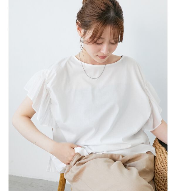  「コットンシルケットコンビカットプルオーバー」|プルオーバー|