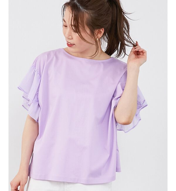  「コットンシルケットコンビカットプルオーバー」|プルオーバー|