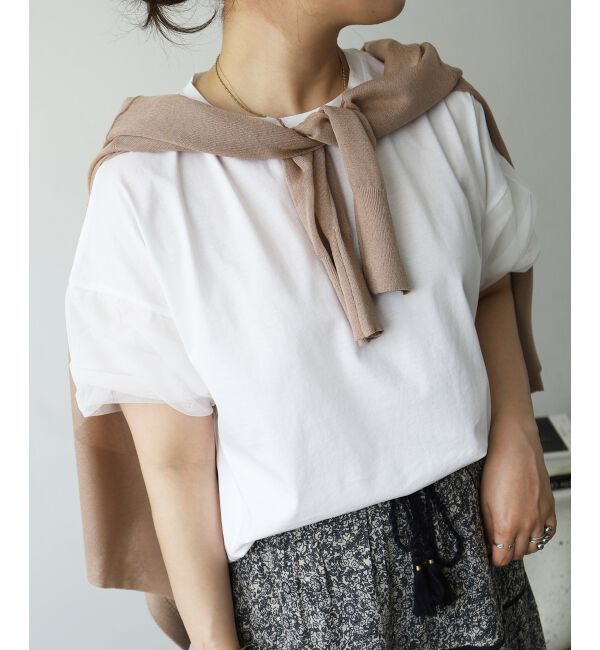  「《手洗い可能》チュールねじりスリーブフレンチプルオーバー」|プルオーバー|