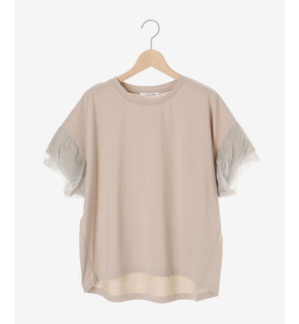  「《手洗い可能》チュールねじりスリーブフレンチプルオーバー」|プルオーバー|