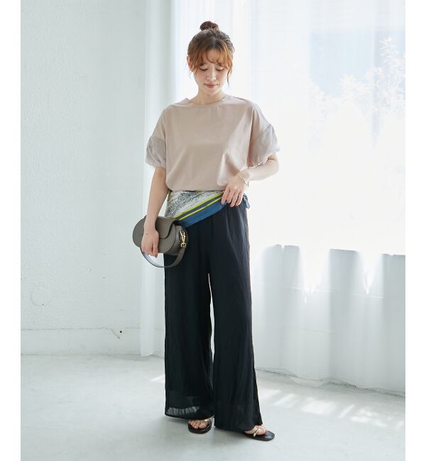  「《手洗い可能》チュールねじりスリーブフレンチプルオーバー」|プルオーバー|