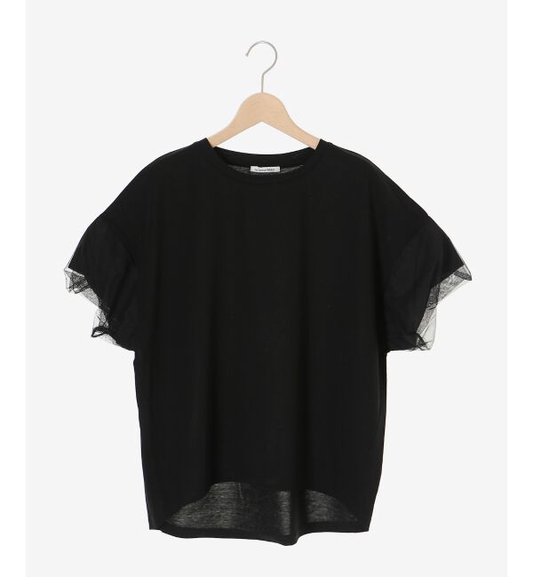  「《手洗い可能》チュールねじりスリーブフレンチプルオーバー」|プルオーバー|