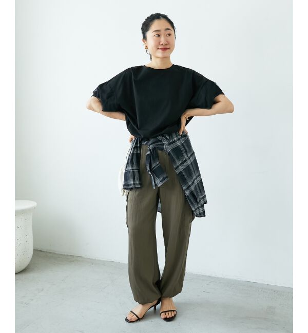  「《手洗い可能》チュールねじりスリーブフレンチプルオーバー」|プルオーバー|