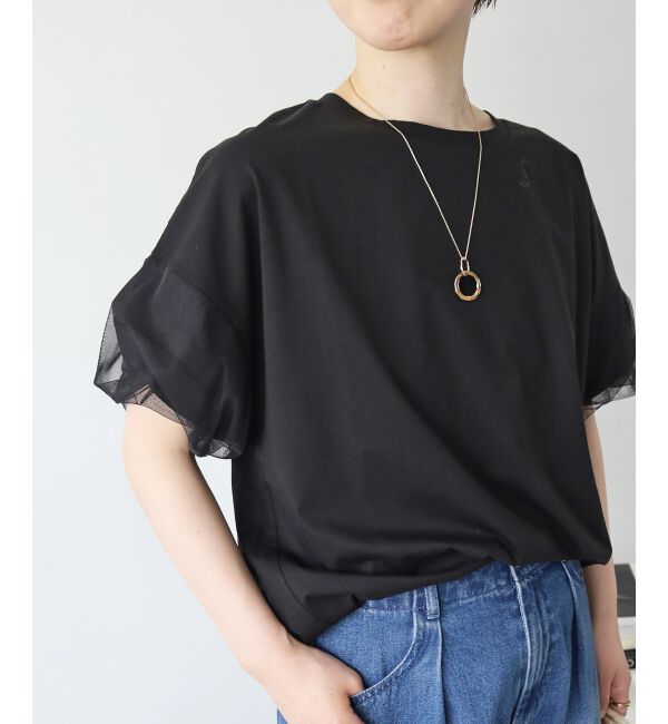  「《手洗い可能》チュールねじりスリーブフレンチプルオーバー」|プルオーバー|