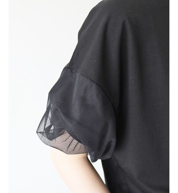  「《手洗い可能》チュールねじりスリーブフレンチプルオーバー」|プルオーバー|