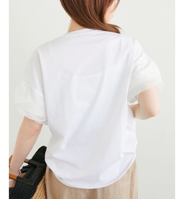  「《手洗い可能》チュールねじりスリーブフレンチプルオーバー」|プルオーバー|