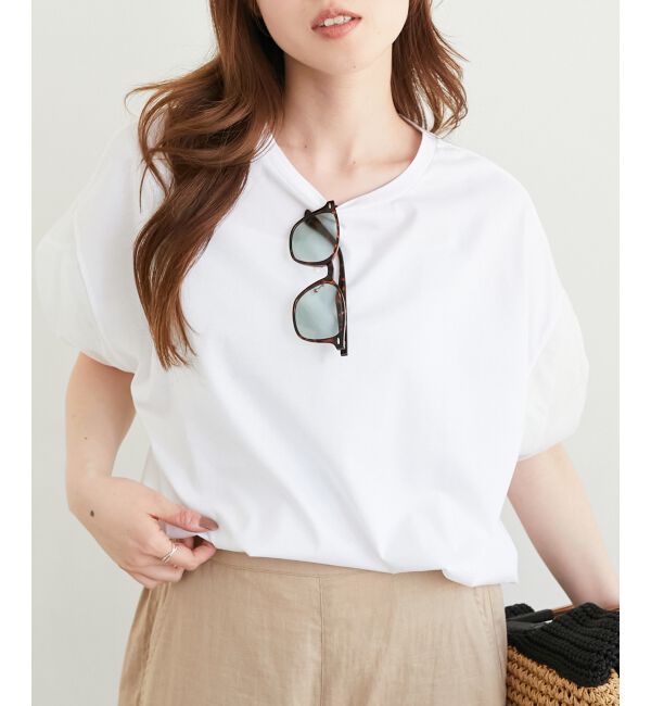  「《手洗い可能》チュールねじりスリーブフレンチプルオーバー」|プルオーバー|