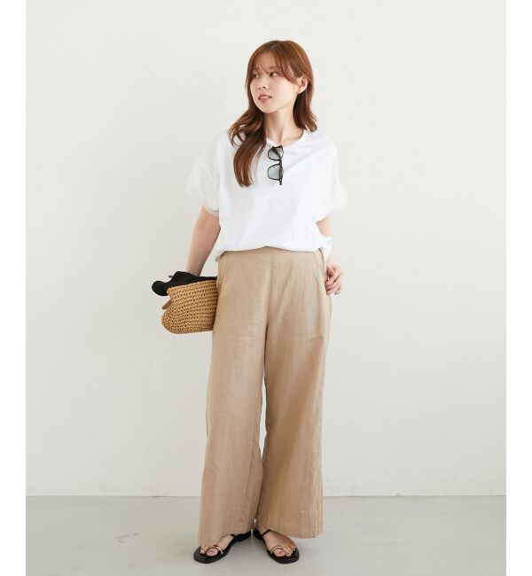  「《手洗い可能》チュールねじりスリーブフレンチプルオーバー」|プルオーバー|