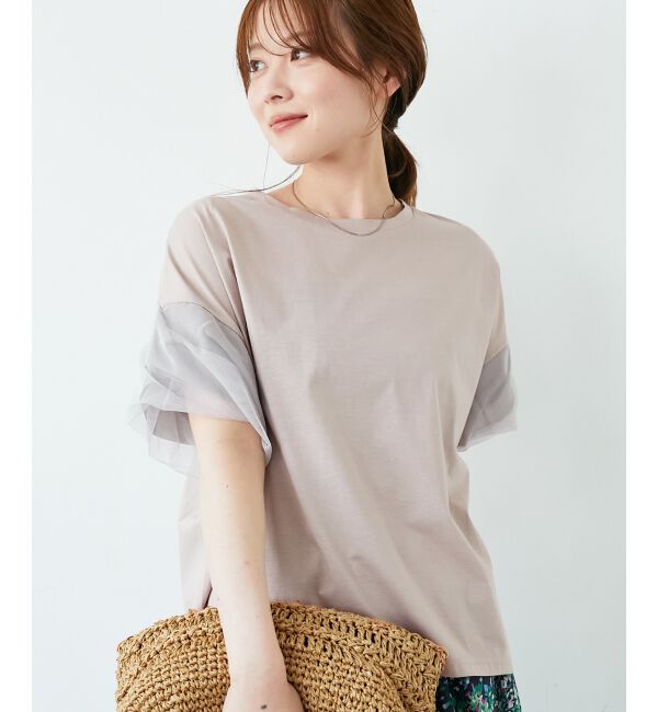  「《手洗い可能》チュールねじりスリーブフレンチプルオーバー」|プルオーバー|ｸﾞﾚｰｼﾞｭ