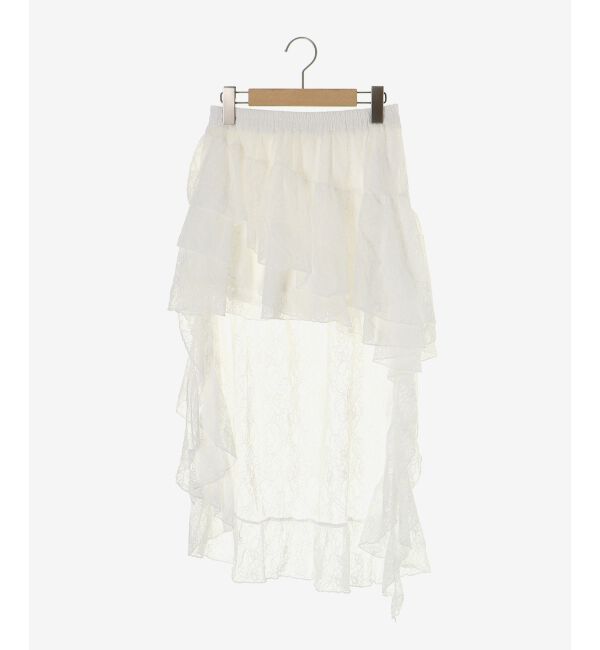  「アシメレースミニスカパン」|スカート|