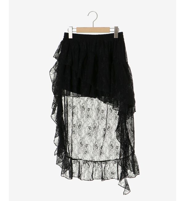  「アシメレースミニスカパン」|スカート|