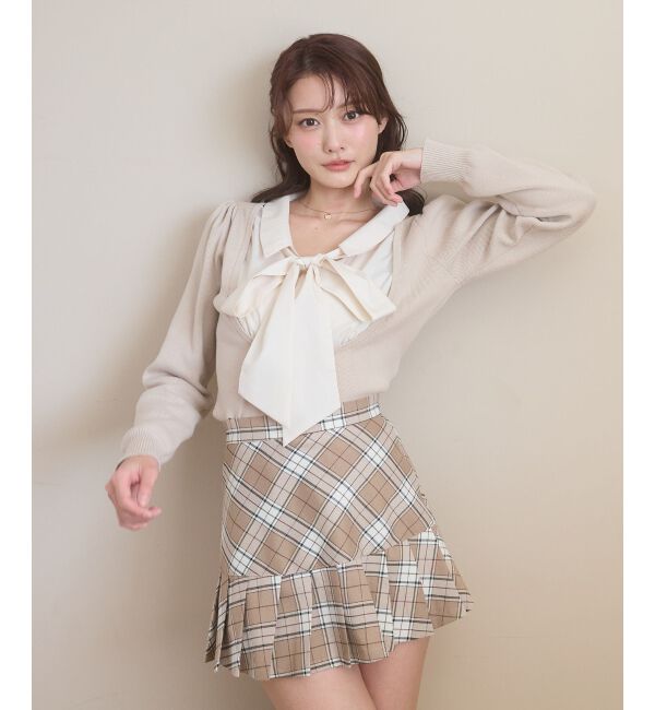  「アソートヘムプリーツミニスカパン」|スカート|