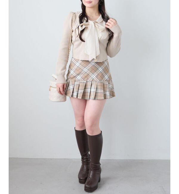  「アソートヘムプリーツミニスカパン」|スカート|