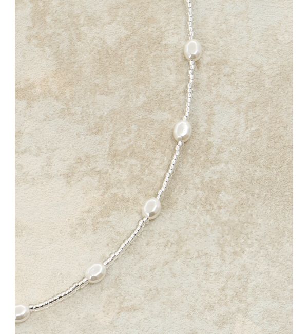  「リボンモチーフビーズネックレス」|ネックレス|