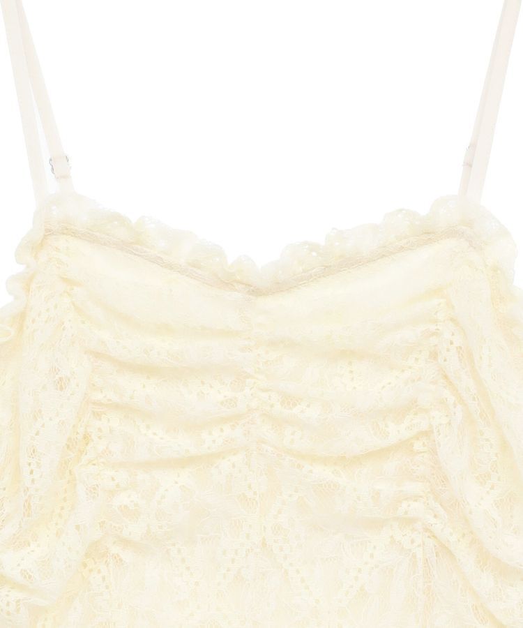 earth music&ecology「フロントギャザー起毛レースミニワンピース」|ワンピース|