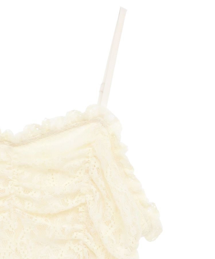 earth music&ecology「フロントギャザー起毛レースミニワンピース」|ワンピース|