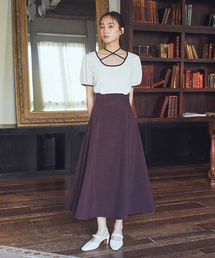 earth music&ecology「バックレースアップスカート」|フレア|