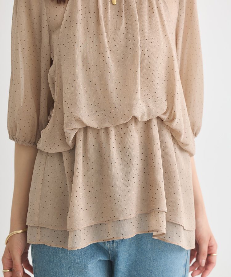 earth music&ecology「レイヤードライクドット柄ブラウス」|シャツ・ブラウス|