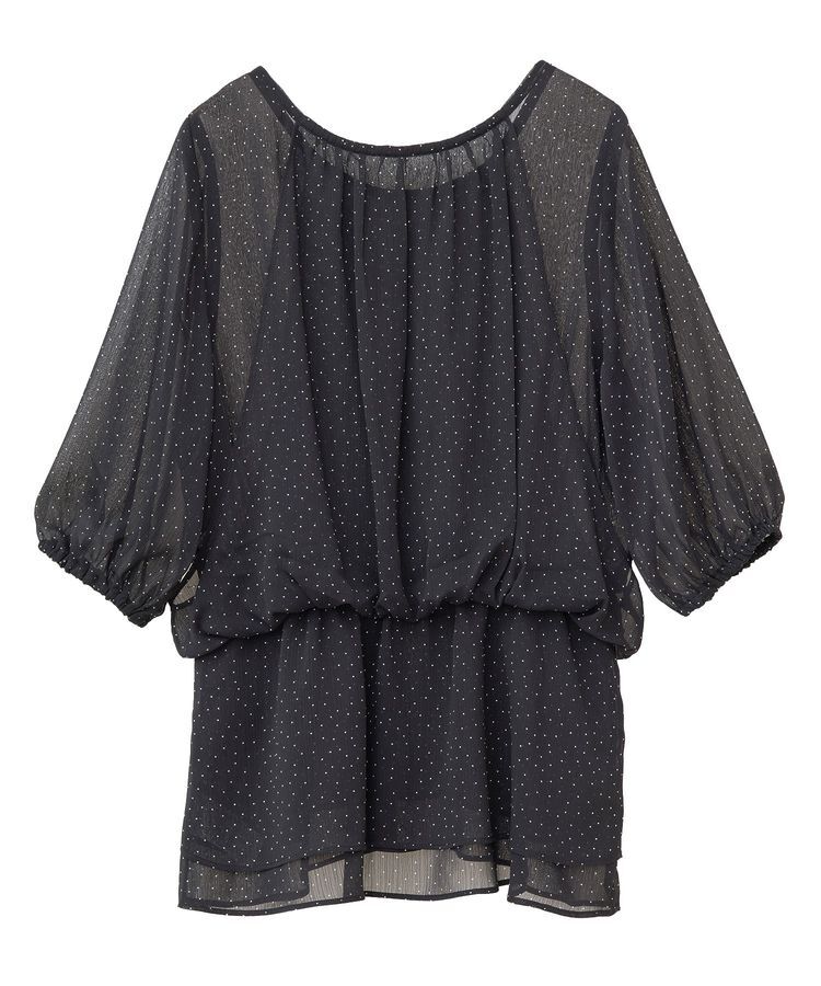 earth music&ecology「レイヤードライクドット柄ブラウス」|シャツ・ブラウス|