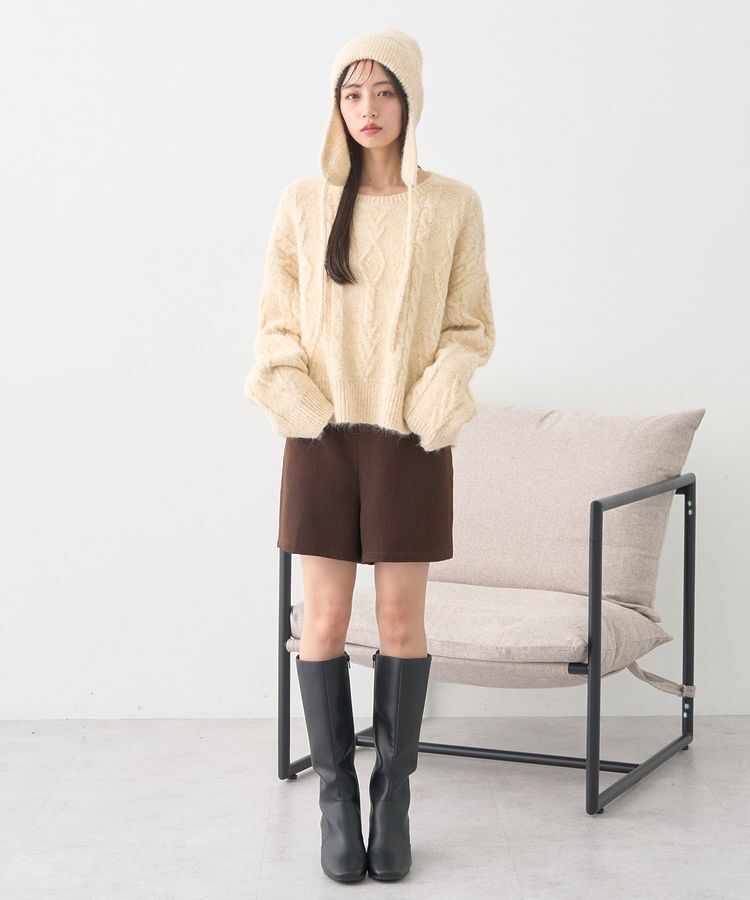 earth music&ecology「モヘヤタッチケーブルニットプルオーバー」|ニット・セーター|