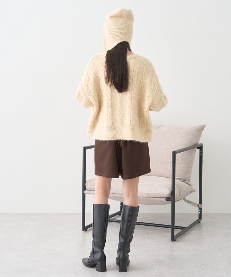 earth music&ecology「モヘヤタッチケーブルニットプルオーバー」|ニット・セーター|